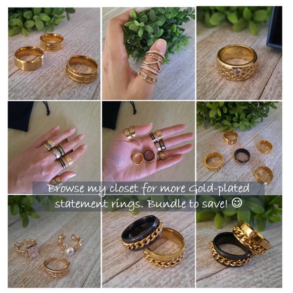 Men's Gold-Plated, Wide Band Spinner Ring with Roman Numerals NWT! - Size 7 - Picture 11 of 15